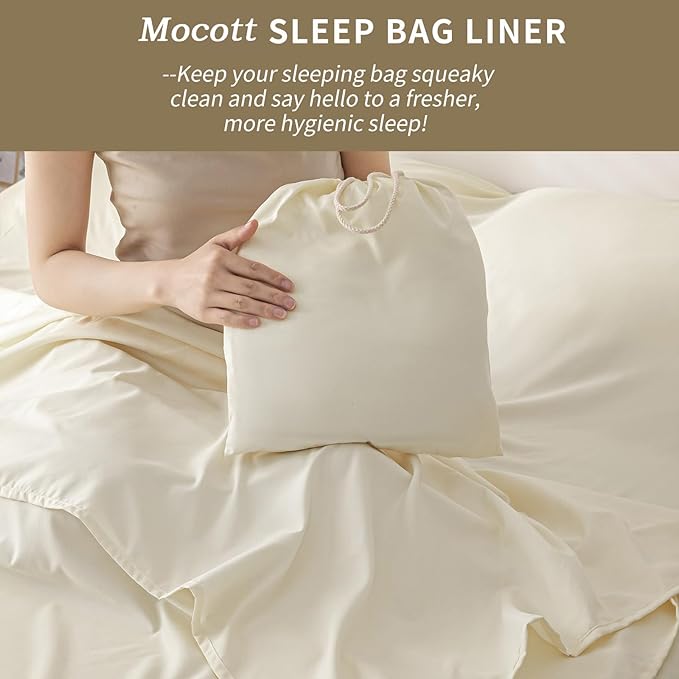 Sleeping Bag Liner Sleep Sack Travel Washed Cotton Sheets for Hotel Bags for Adults Liners Lightweight Single &amp Double Camping Sleeping Inner Hostel Fresh Back Hiking Bed