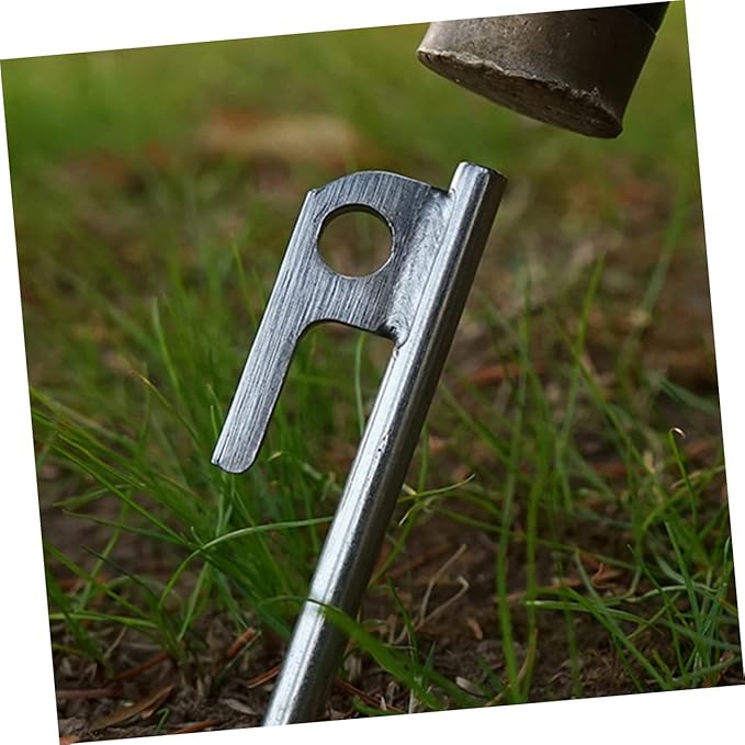 4Pcs Stainless Steel Tent Stakes Durable Tarp Pegs for Securing Tents Canopies and Outdoor Structures Resistant Camping Accessories