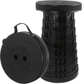 Folding Stool Collapsible Stool for Adults Portable Stools Foldable Sturdy Versatile Telescoping Ideal for Camping Fishing Hiking BBQ and Outdoor Adventure (Holds up to 440lbs Black)