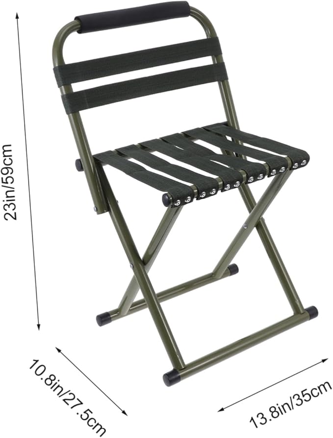 GANAZONO 1pc Outdoor Portable Folding Fishing Chair Lightweight Collapsible Stool for Camping Picnic and Fishing Green Easy to Carry and Non-Slip Design