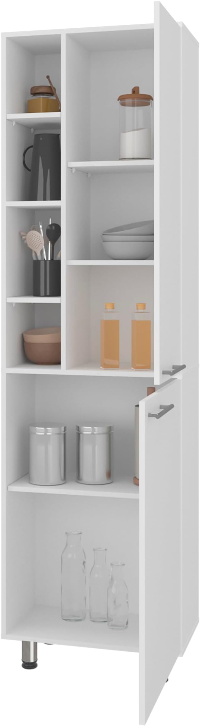 Kitchen Multiple Open and Closed Shelves Design White