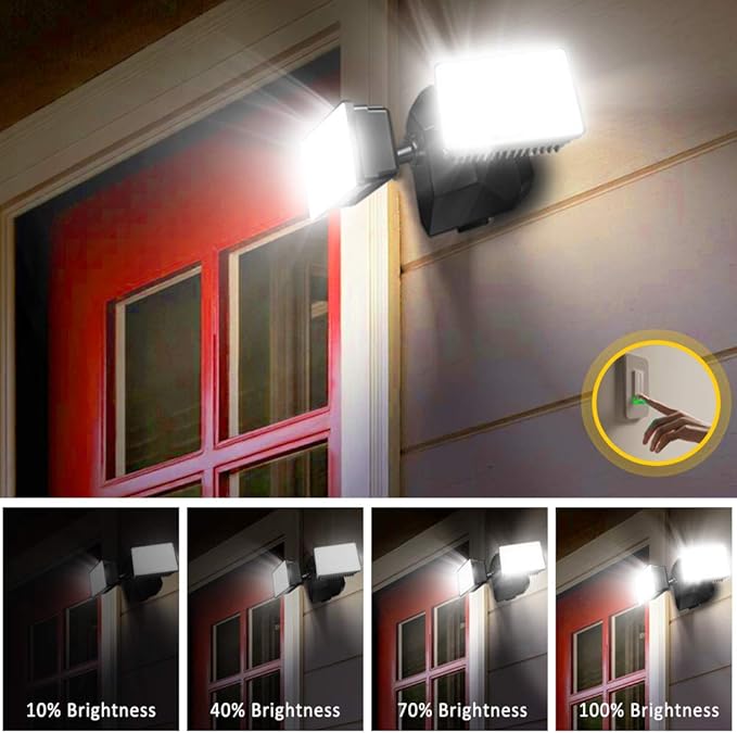 EMANER Dimmable Security Flood Lights Switch-Controlled 5000K Hardwired LED Flood Light 24-Watt (250W Equivalent) Wall Dimmer Change Brightness
