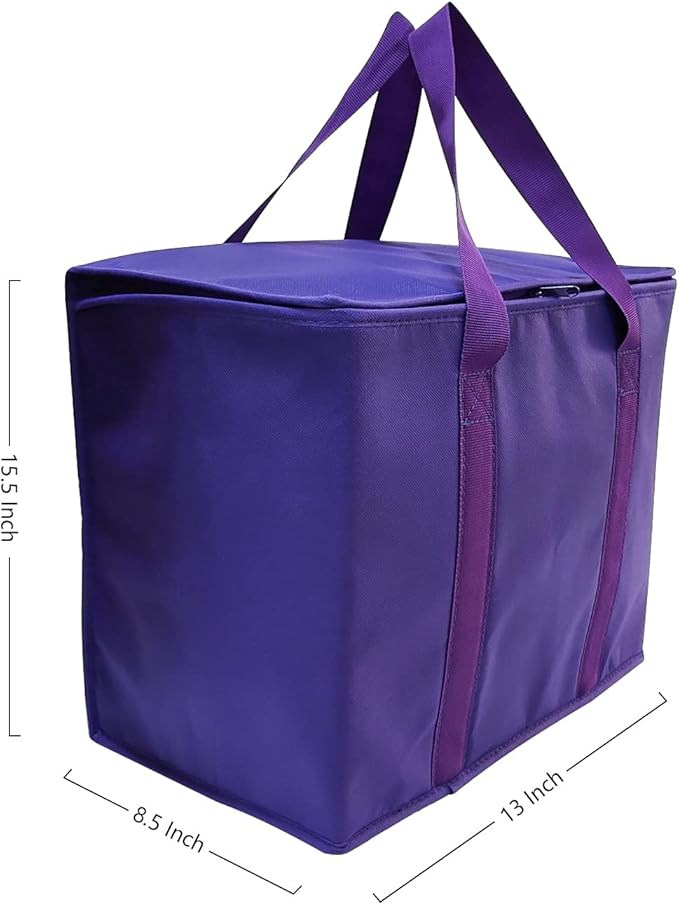 Yalin Set of 2 Large Insulated Collapsible Cooler Bags with Durable Dual Zipper ClosureReusable Grocery Shopping Bags Keep Food Hot or ColdIdeal for InstacartGrocery Transport
