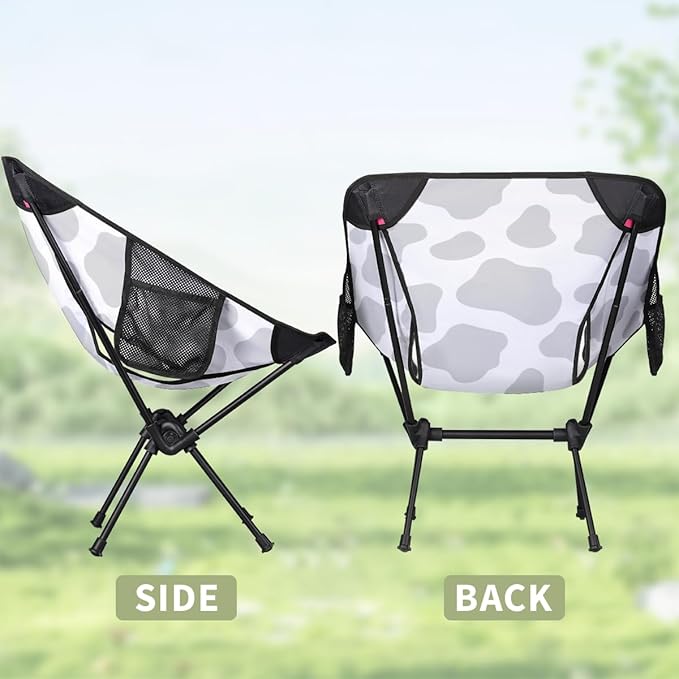 Custom Camping Chair with Photo &amp Text Personalized Outdoor Lightweight Foldable Backpacking Chair with Side Pockets for Patio Beach Fishing