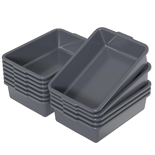 13 L Plastic Commercial Bus Tubs Plastic Commercial Wash Basins 12 Packs