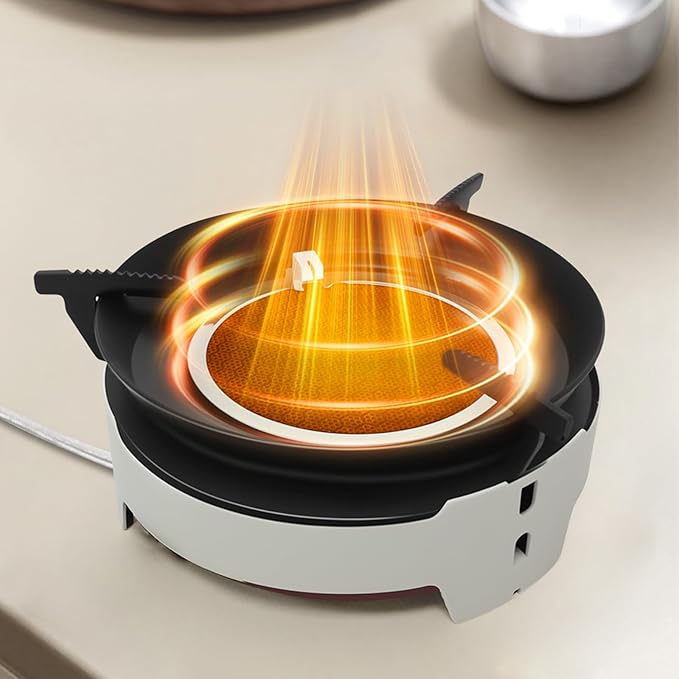 Camping Stove 3600W Portable Backpacking Stove with Piezo Ignition Fuel Canister Adapter Windproof Gas Stove for Camping Hiking Outdoor Cooking