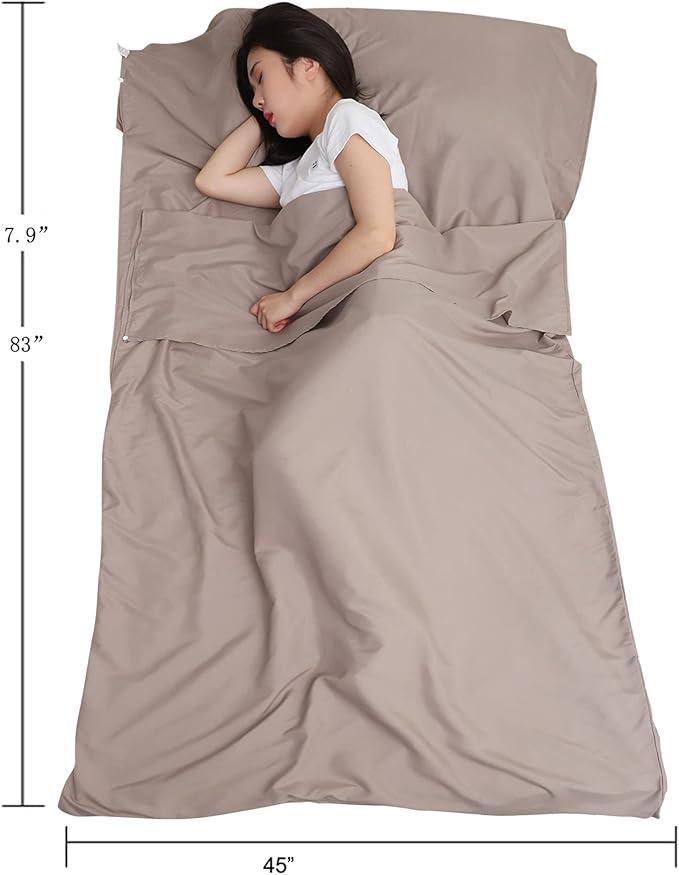 JITTY Sleeping Bag Liner Travel Sheet for Business Camping Backpacking Hiking Mountain Climbing Home Hostels Train 83x45