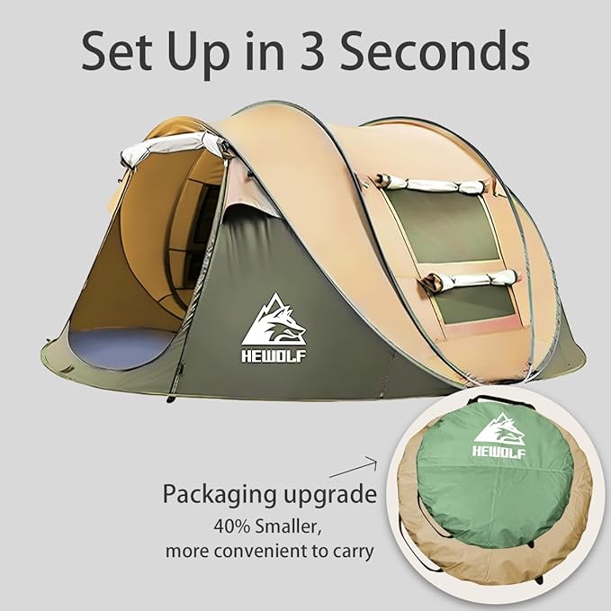 Pop Up Camping Tent 2/4 Person Instant Family Tents Easy Setup Automatic Tent for Camping Hiking &amp Traveling