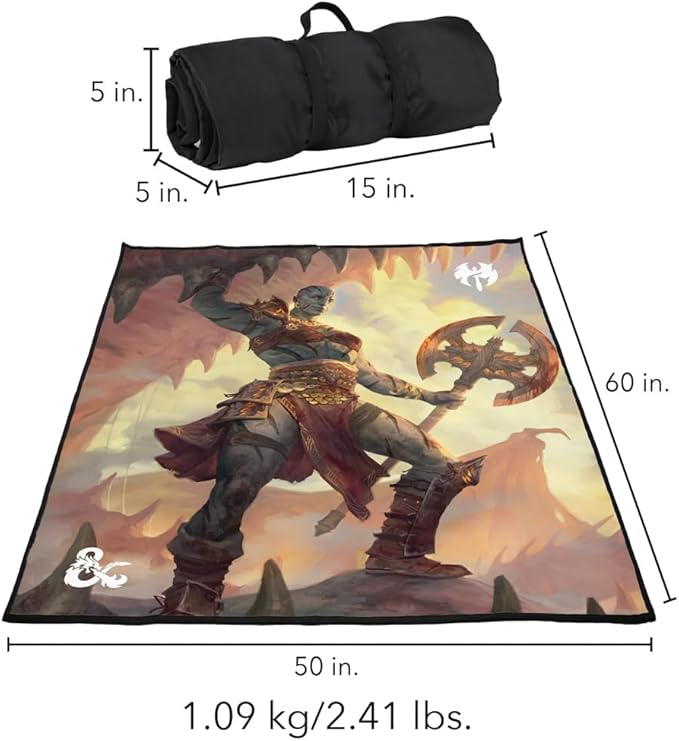 LOGOVISION Dungeons and Dragons Blanket 50x60 2024 Barbarian Picnic Outdoor Foldable Blanket for Picnic Beach Camping Park Tailgate
