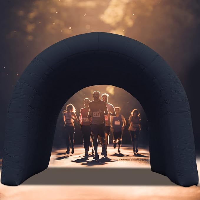SAYOK 16.8ft Inflatable Tunnel Entrance Sports Inflatable Tunnel Sport Tunnel Entrance Inflatable Football Tunnel Tent with Blower for Event Exhibition Promotion(Black 16.8ft x 10ft x 9.24ft)