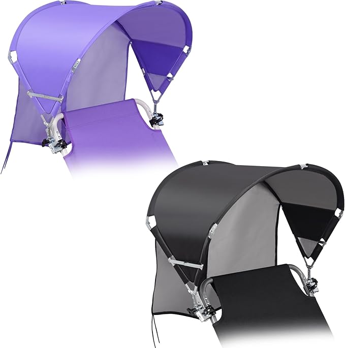 Universal Chair Umbrella Canopy UPF 50+ Chair Sun Shade Attachment with Adjustable Clamp Fits Most Brands’ Beach Camping Lawn Wheelchair Tanning Zero Gravity Lounge Fishing Chairs Patented