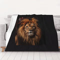 The Lion's Gaze Blanket.Super Soft Flannel Blanket 80x60 inches 100% Polyester for Warmth Perfect for beds Sofas and Camping.