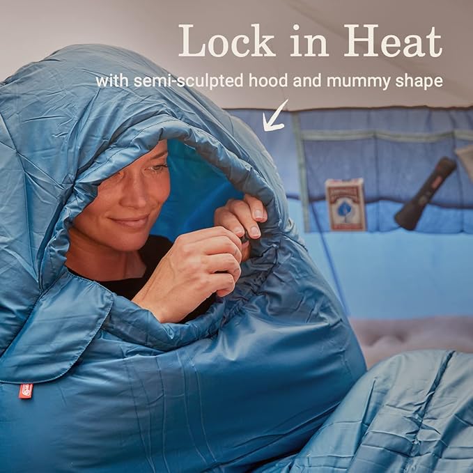 Coleman Sleeping Bag—Tidelands 30° Big &amp Tall Mummy Sleeping Bag for Adults
