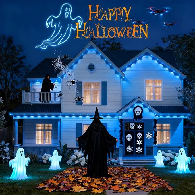 Permanent Outdoor LightsSmart Outdoor Christmas Lights 24V with IC+RGB 20 LED IP67 Waterproof Eaves Lighting with 213 Modes for HolidayParty Daily APP/Remote Control