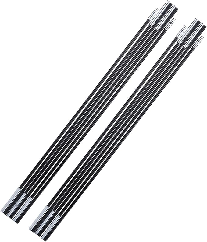 HURRISE 2-Pack Fiberglass Tent Poles 3-Piece Lightweight Support Rods for Camping Hiking Backpacking 1-2 Person Outdoor Tents