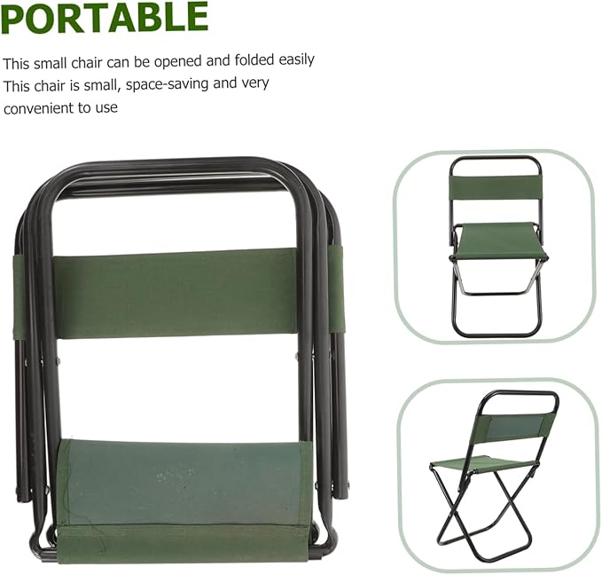 Folding Camp Table Portable Camping Chair Outdoor Furniture Lightweight Compact for Adults Back Support for Hiking