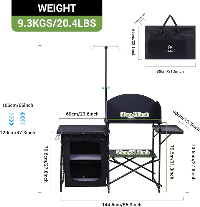Nice C Camping Table Storage Camping with Solar Panels Camping Kitchen Station Outdoor Folding Table &amp Organizers