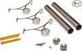 Outwater 2 Diameter x 5' Bar Foot Rail Kit – Complete Undercounter Mount Hardware and Tubing Dome End Cap Polished Chrome Finish