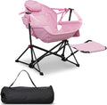Hammock Camping Chair with Leg RestLightweight Portable Outdoor Chair for Camping and Hiking Supports 500lbsPink