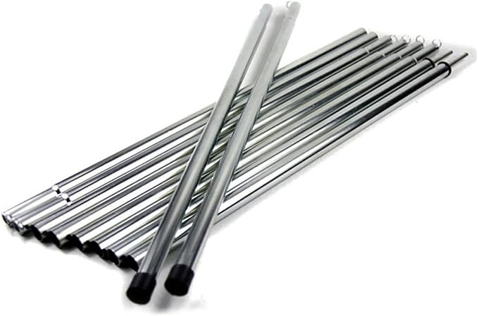 2PCS Adjustable 2M Tarp Poles Iron Thicken Stick Rack Rod Pole Outdoor Camping Ultralight Canopy Awning Tent Support Pole