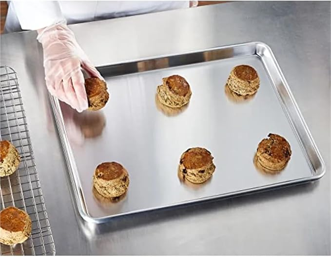 6 Pack Half Size Aluminum Sheet Pan 18x13 Inch Commercial Bakery Cake Bun Baking Tray