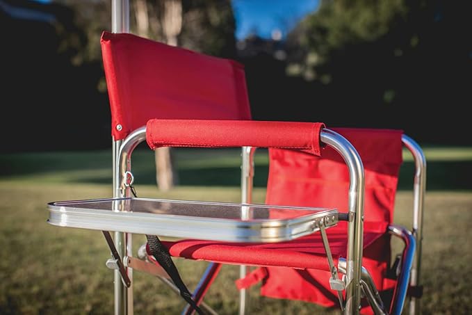 PICNIC TIME NCAA Nebraska Cornhuskers Sports Chair with Side Table - Beach Chair - Camp Chair for Adults
