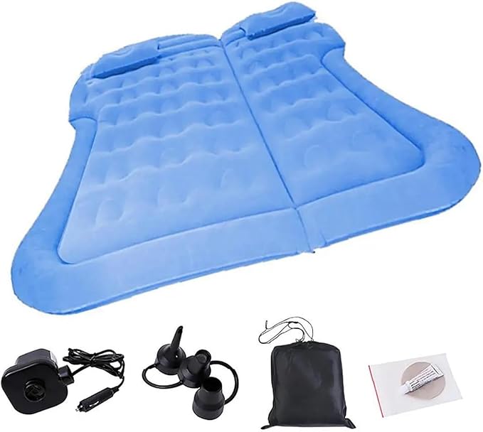 Camping Inflatable Mattress Car Air Mattress 175x130cm SUV Inflatable Mattress Automatic Inflatable Travel Mattress Multifunctional Car Sleeping Pad (Pig)