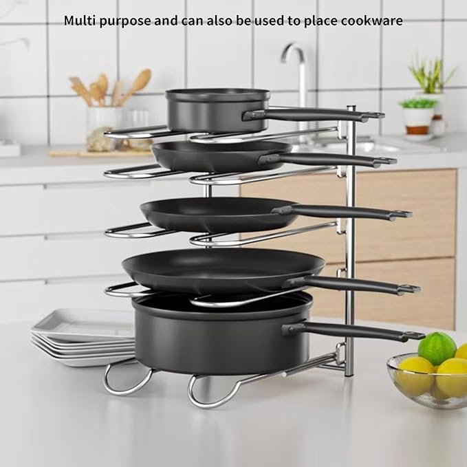 Pizza Rack 5-Tier Stainless Steel Pizza Pan Storage Rack Compact and Convenient Design for Easy Storage Multiple Pizzas pan 10.43 L x 8.52 W x 13 H Pizza Pan R ack