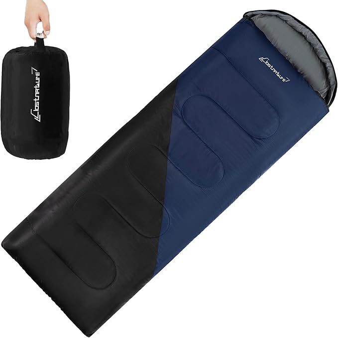 Clostnature Sleeping Bag for Adults and Kids - Lightweight Camping Sleeping Bag for Girls Boys Youths Ultralight Backpacking Sleeping Bag for Cold Weather - Compression Sack Included(Right Zipper)