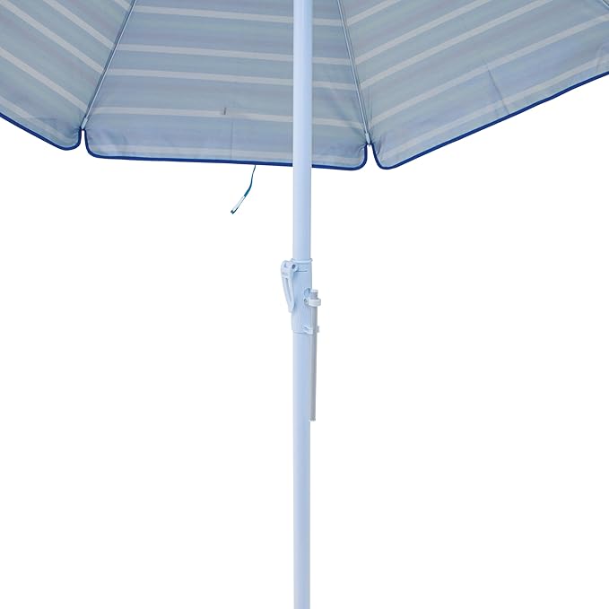 Tommy Bahama 6' UPF 50+ Tilt Beach Umbrella with Integrated Sand Anchor Wind Vent and Carry Bag