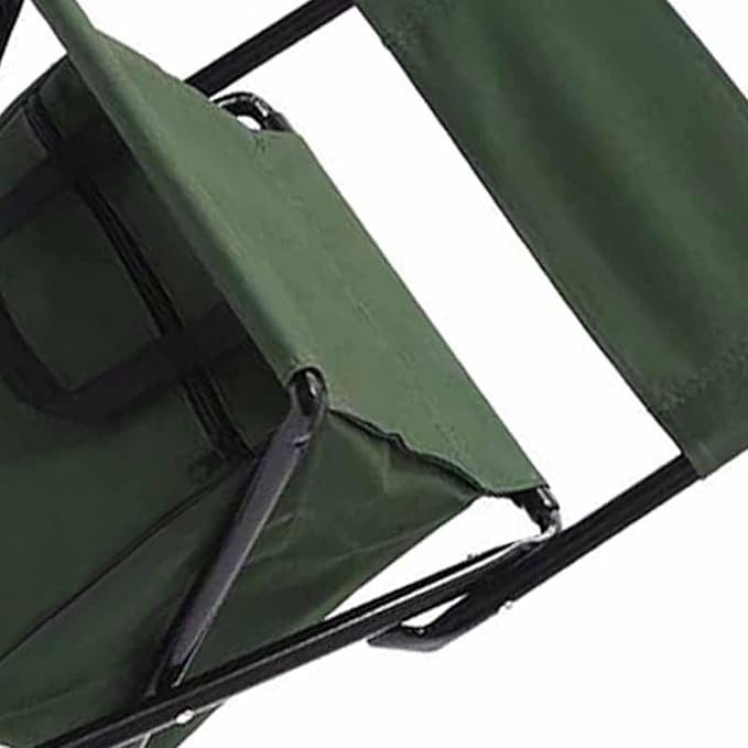 Folding Fishing Chair Portable Foldable Leisure Back Chair with Bag for Outdoor Camping Fishing Hiking Backpacking (Green)