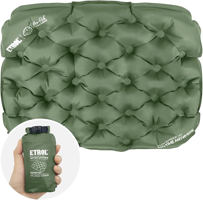 Inflatable Seat CushionPortable Lightweight Travel Air Sitting Pad - 17.3''x13.4''x2''Moisture and Water Resistant Camping Chair Mat for Outdoor Office Stadium Bleacher Airplane Car