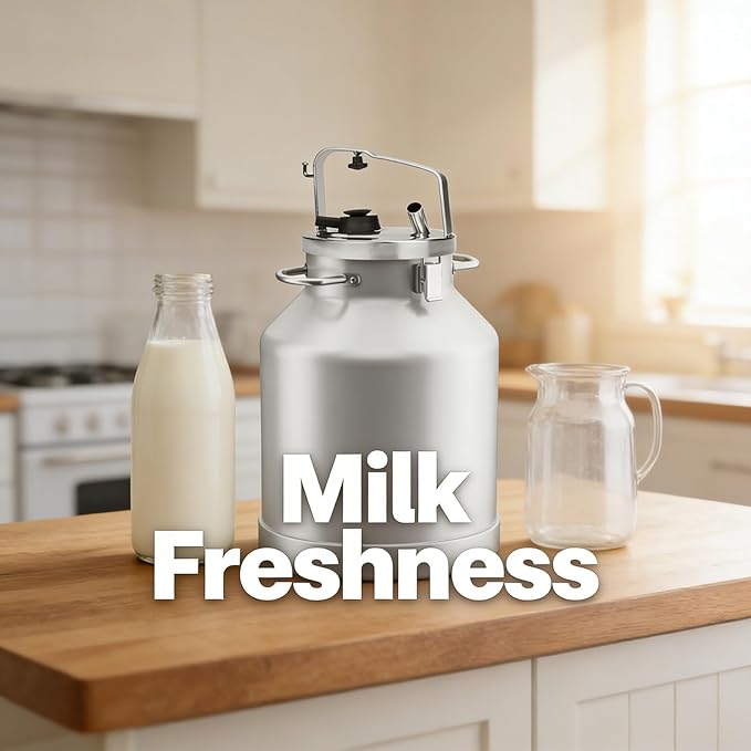 Stainless Steel Milk Bucket Pail Cover Lid with Gasket Plug Seat 8.07 Inch Durable Replacement - Non - Eco - Friendly Finish Easy to Use for Dairy and Home