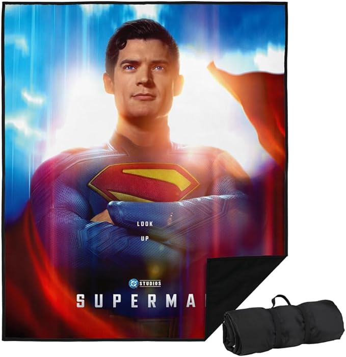 LOGOVISION Superman (2025) Look Up Poster Outdoor Blanket for Picnic Beach Camping Park Tailgate 50x60