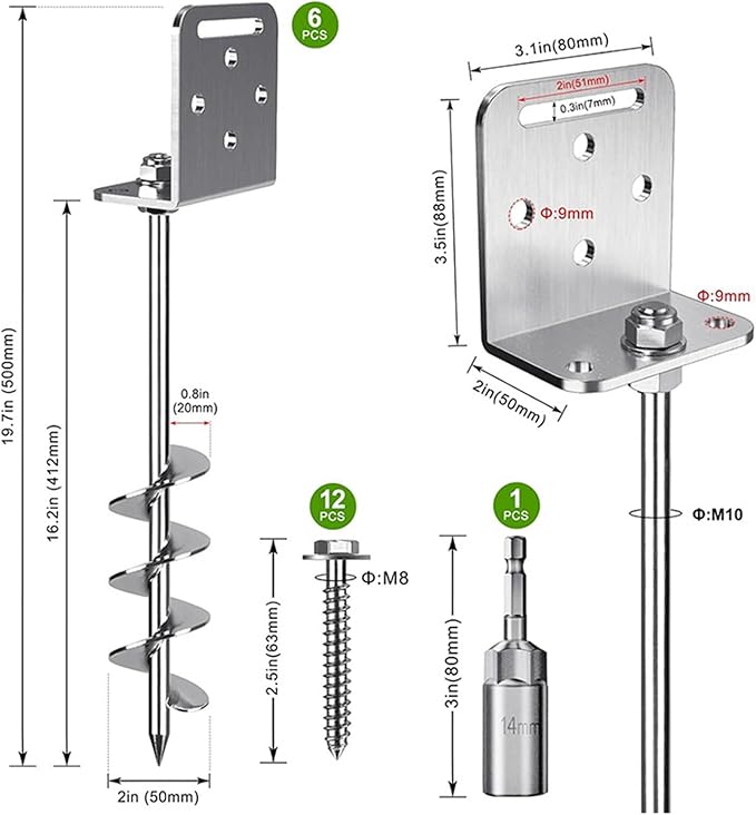 High Strength Permanent Ground Anchors for Easy Install Secure Tent Fixing in Outdoor Garden Tasks Anti Rust Shelter Stakes