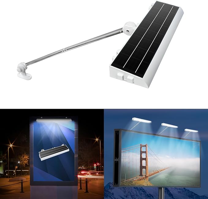 Solar Sign Lights Outdoor 232 Led 1200 Lumen Solar Sign Waterproof Light 8000 mAh Billboard Lighting for Bussiness Real Estate Barn Garage Shop Bus Stop HOA Highway Signs Small Supermarket