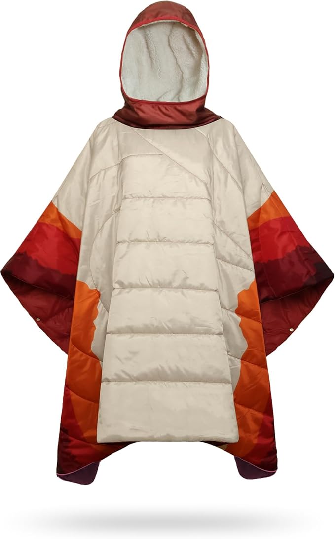 Camping Blanket Poncho Wearable Hoodie Blankets Outdoor Waterproof Windproof Warm Durable &amp Portable for Stadium Concerts CarTravel Beach Picnic Grass75 * 52 inch