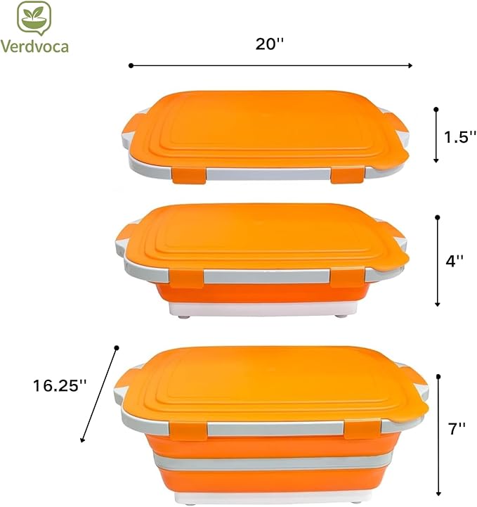 16L Orange Collapsible BBQ Prep Tub with Locking Lids &amp 21 Inch Tyvek Black BBQ Blanket for Resting Meat
