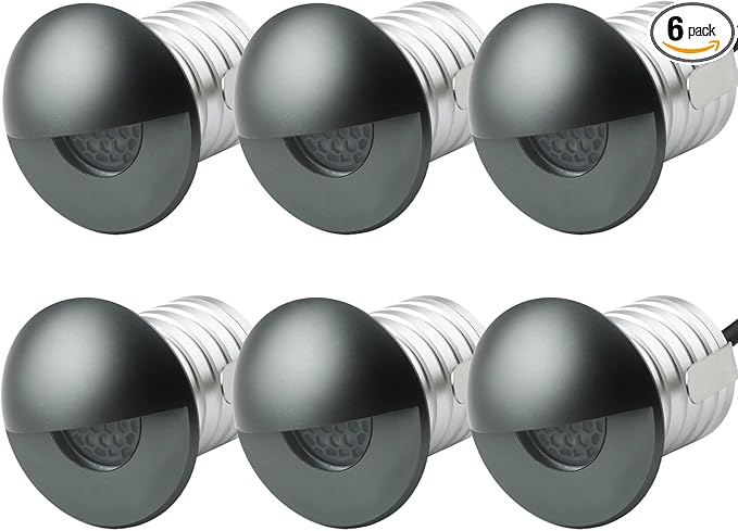 LED In-Ground Step Light- Half Moon Anti-Glare 3W 12V-24V DC Recessed Wall Lights IP67 Waterproof Buried Underground Outdoor Landscape LightingWarm White 3000K (6 Pack)