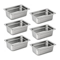 Aplancee 1/4 Hotel Pans 4 Inch Deep Stainless Steel Food Pan - Anti-Jam 6 Pack Steam Table Pan Set for Catering Buffet Use Kitchen Prep