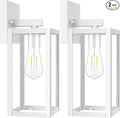 Brightever 2-Pack Outdoor Wall Light Fixtures Waterproof Anti-Rust Outside Wall Sconce Lantern with Clear Glass Exterior Front Porch Lights for House Garage Doorway Bulbs Not Included White