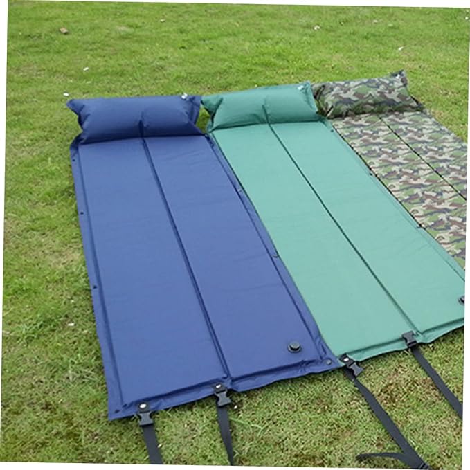 Yardwe Portable Wear Resistant Sleeping Pad with Ergonomic Design for Camping and Outdoor Use Convenient Self Inflating Mat with Pillow Thick Insulated Mat for Comfortable Rest and Cold