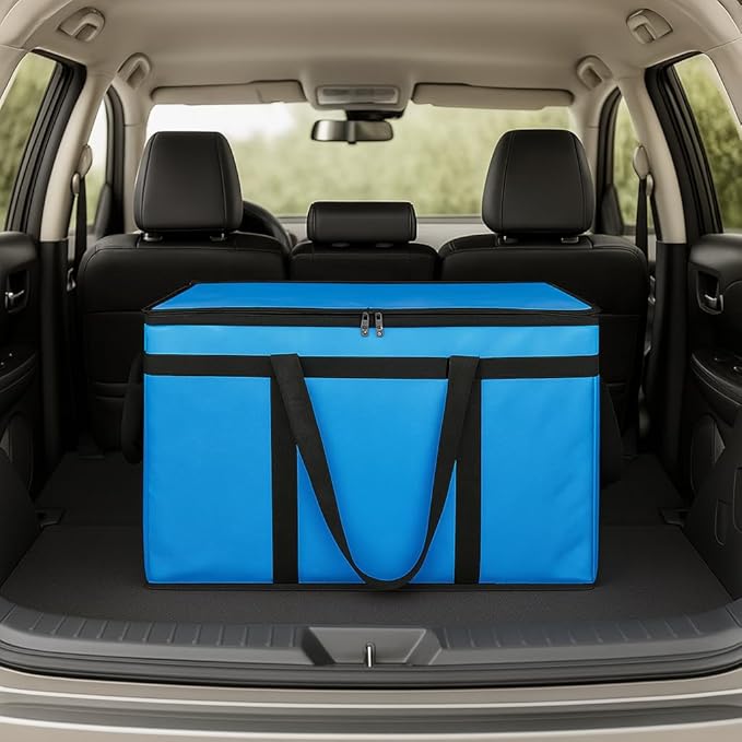 Bodaon Large 2-Pack Insulated Food Delivery Bag With Hard Bottom XXXL Grocery Shopping/Catering bag Bags Rideshare Delivery Bag Cold/Hot Styrofoam Carrier for Travel/Car