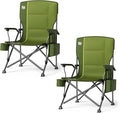 TIMBER RIDGE Oversized Folding Camping Chair High Back Heavy Duty for Adults Support up to 500lbs with Cup Holder Side Pocket Cooler Bag 2 Pack
