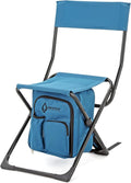 Arrowhead Outdoor Multi-Function 3-in-1 Compact Camp Chair: Backpack Stool &amp Insulated Cooler w/Bottle Holder &amp Storage Bag External Pockets Backrest Fishing Hiking Heavy-Duty USA-Base