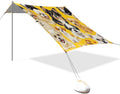 Little Dogs on Yellow Beach Tent Sun Shelter 9.2' x 10.5' Beach Canopy with 4 Sandbags 4 Stability Poles Sand Shovels - Tent Canopy for Beach Camping Fishing Picnics