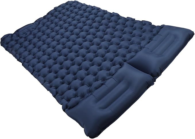 Self Inflating Pillow - Camping Pillow Travel Pillow Adjustable Lumbar Pillow Ergonomic Curved Design Fast Inflatable Foot Pump Nylon Outdoor Comfort