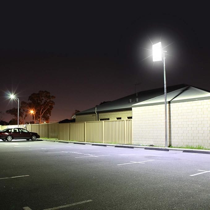 CHARON 300W LED Flood Light 24000LM Super Bright Outdoor Security Lights with Wider Lighting Angle 6000K Daylight White IP66 Waterproof Outdoor Lighting for Garage Garden Lawn Yard Parking Lot