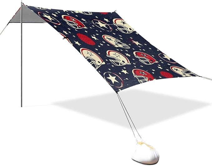 Rugby Pattern (57) Camping Sun Shelter Beach Tent Portable Beach Sun Shade Outdoor Canopy for Camping Trips Fishing Picnic