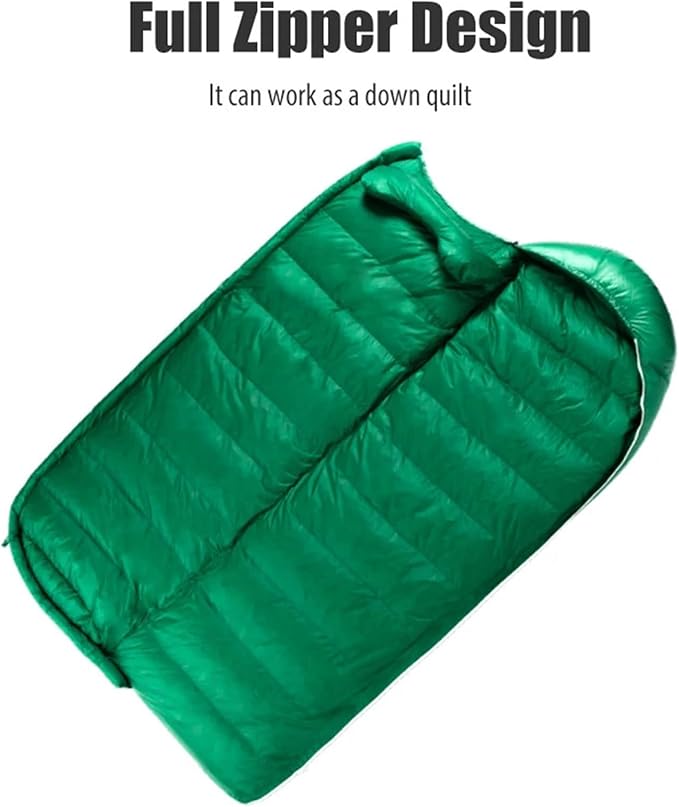 700FP Gray Goose Down Envelope Sleeping Bag – E-Series Ultra Warm for Camping Backpacking